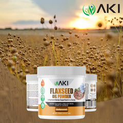 Scoop of AKI Flaxseed Oil Powder
