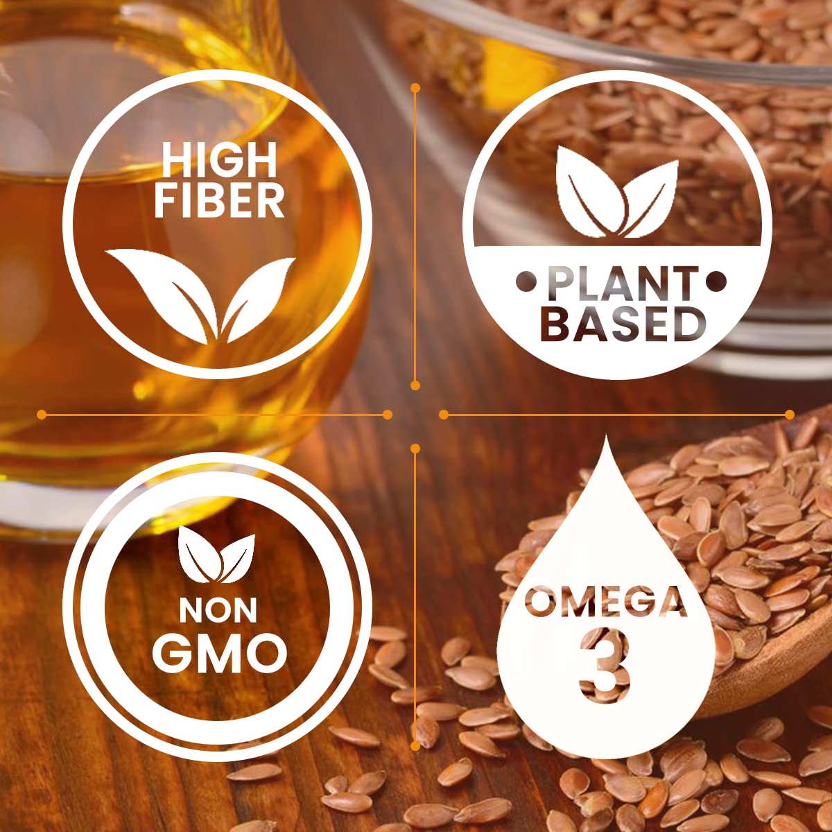 Nutritional information on AKI Flaxseed Oil Powder label