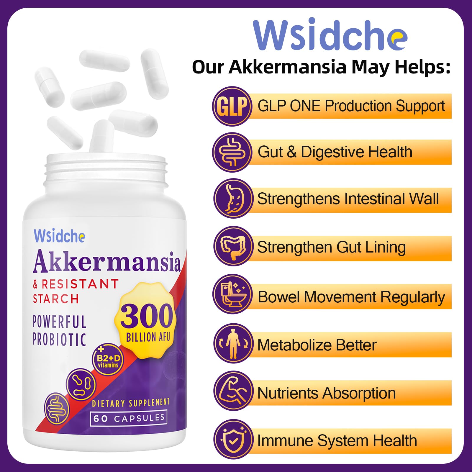 Akka Superbiotics GLP ONE probiotic packaging 60 capsules