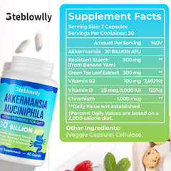 Close-up of Akkermansia probiotic capsules