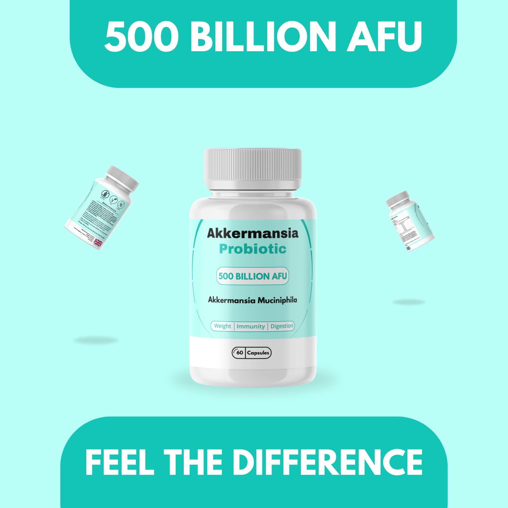 Close-up of Akkermansia Probiotic capsules