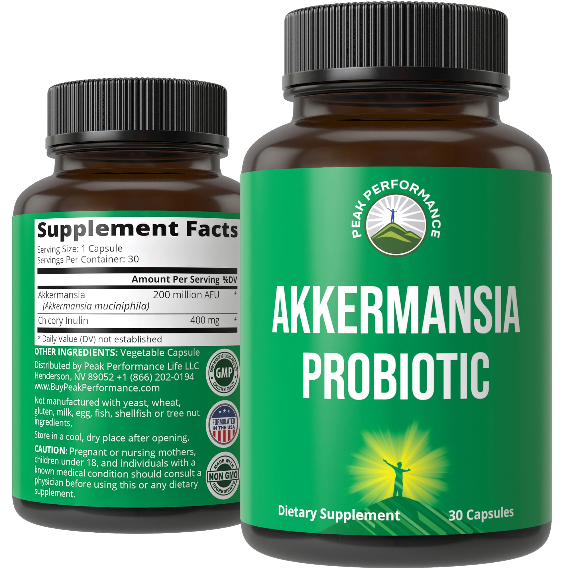 Bottle of Akkermansia muciniphila probiotic capsules