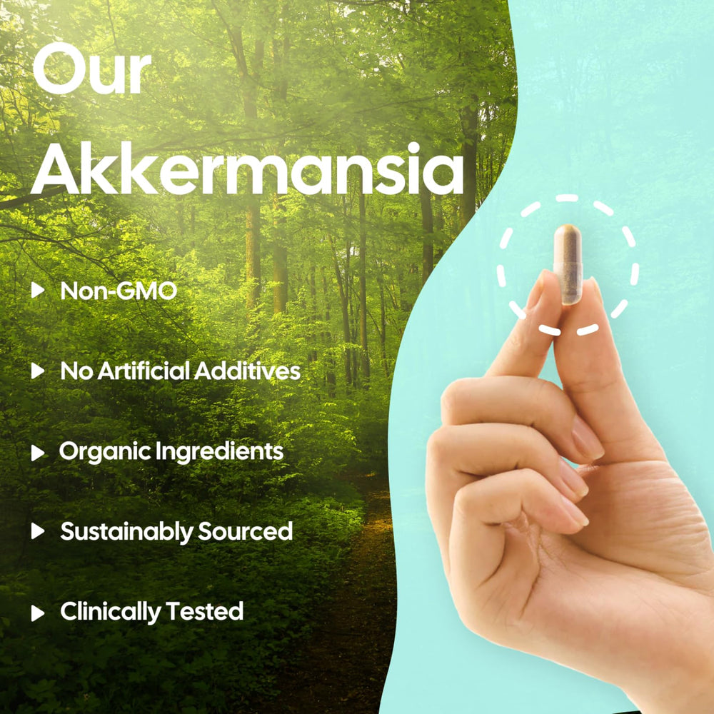 Made in the UK badge on Akkermansia Probiotic packaging