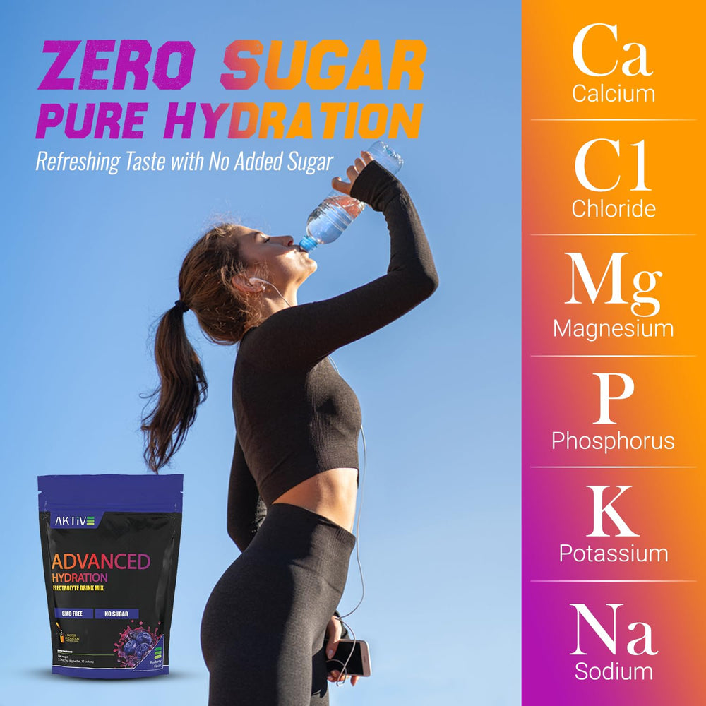 Aktive Supplements blueberry electrolyte packets in gym bag for on the go hydration