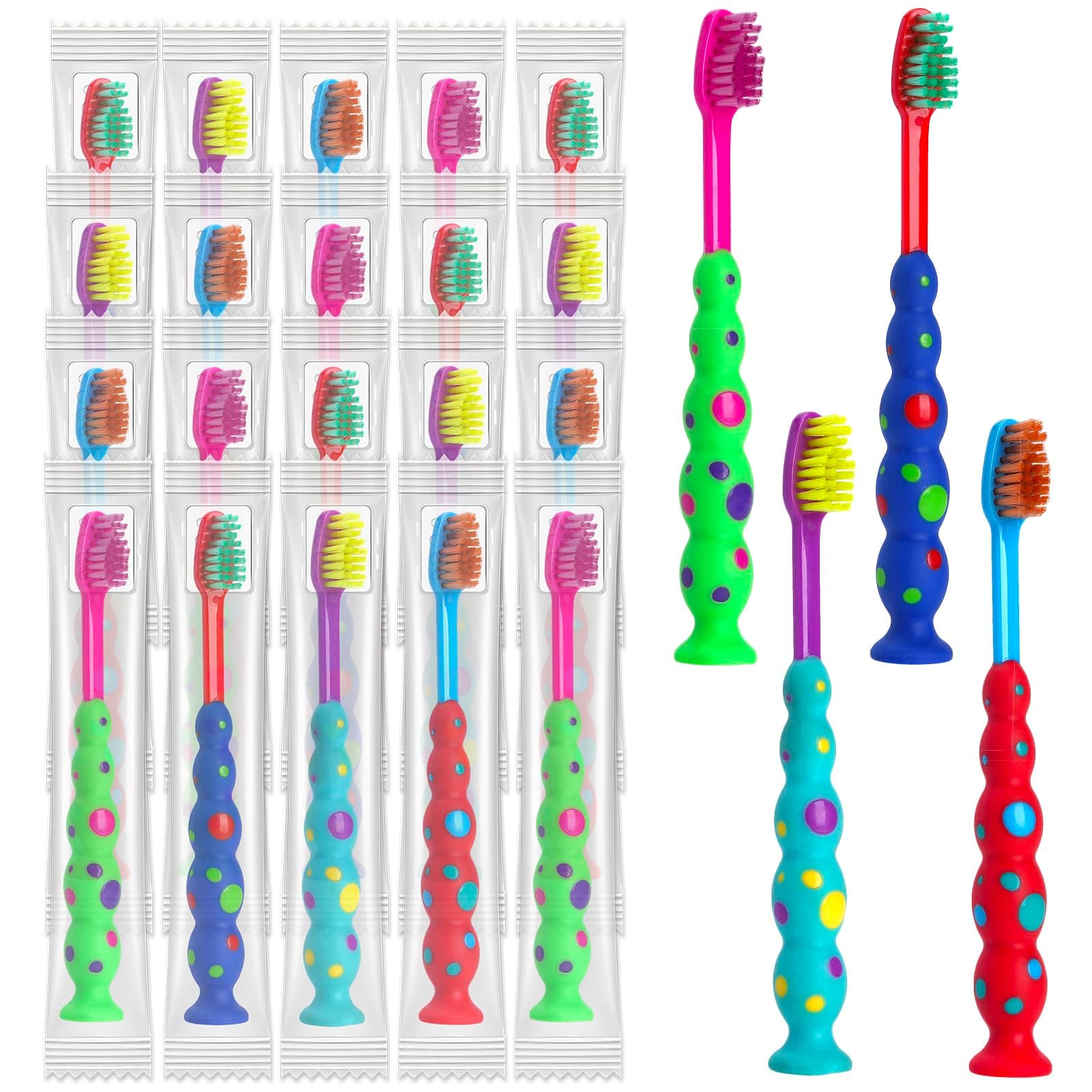 Blue candy-design kid toothbrush with soft bristles
