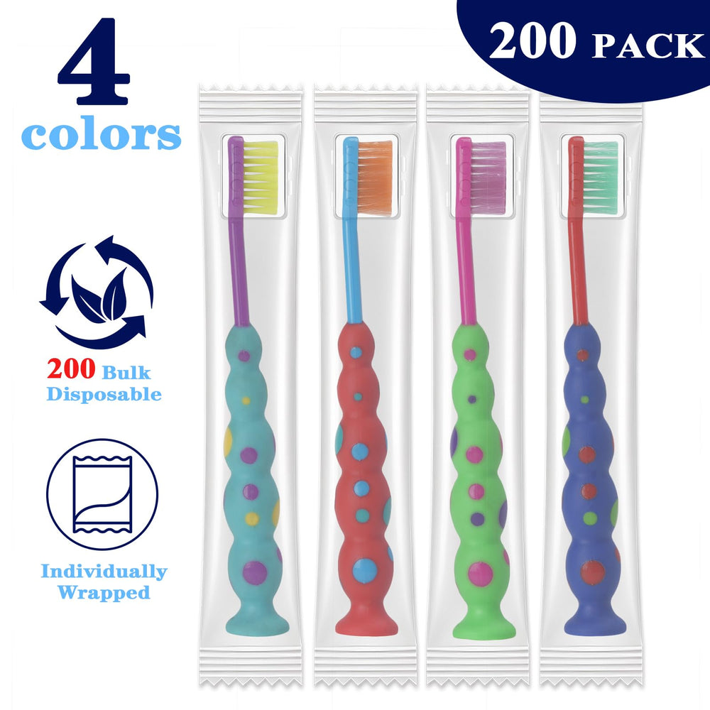 Green candy-design kid toothbrush with soft bristles