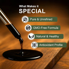 Close-up of AL-TAQWA Black Seed Oil label