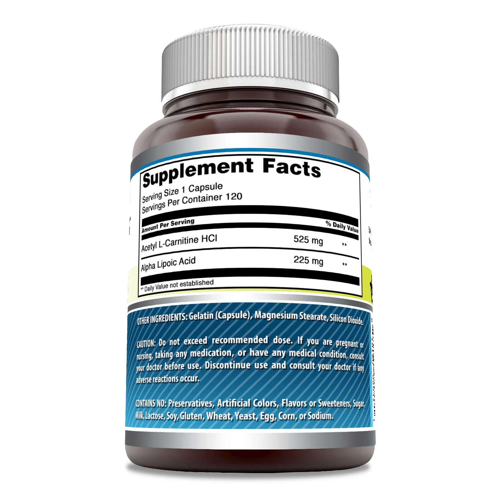 Back view of bottle showing supplement facts