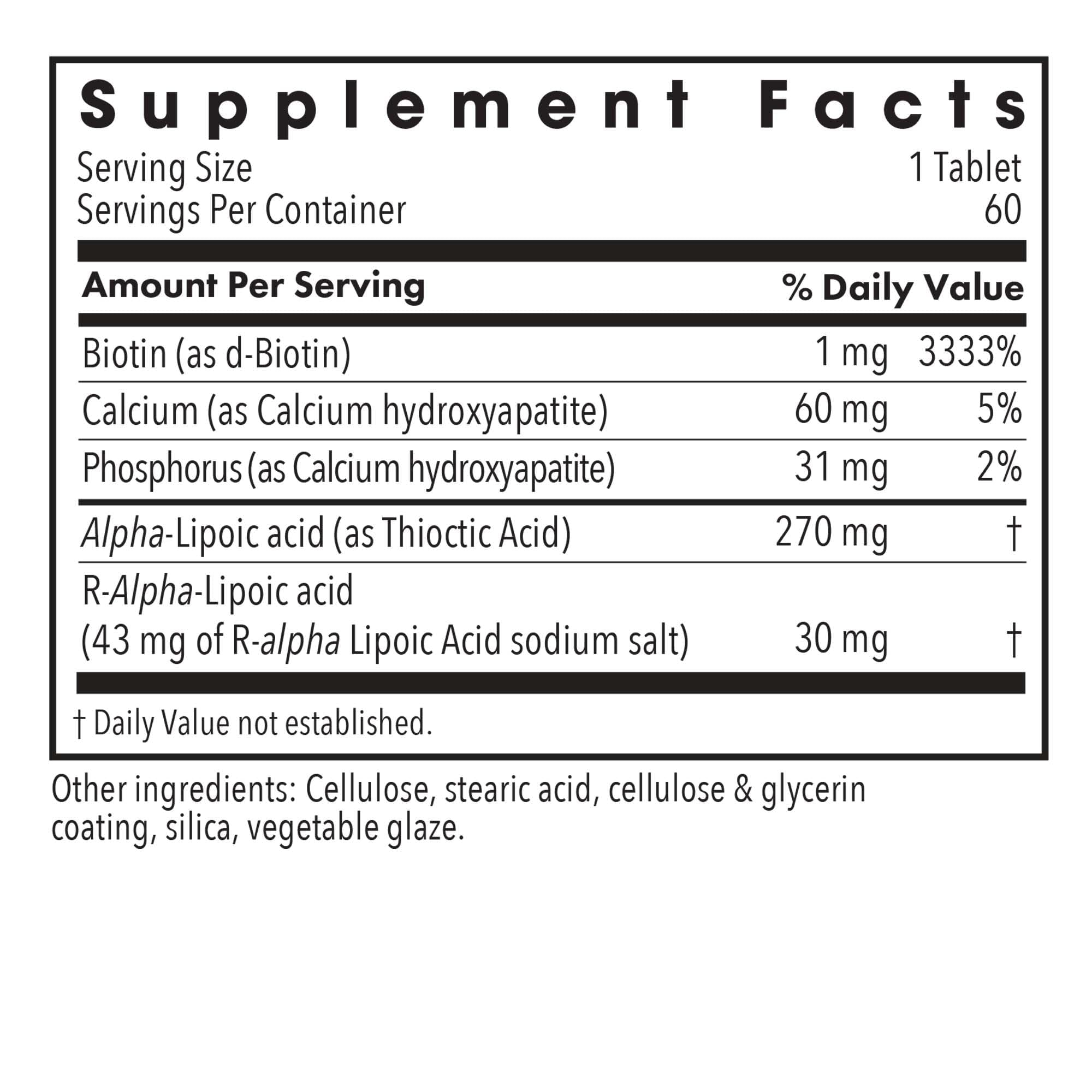 Graphic of alpha-lipoic acid complex ingredients