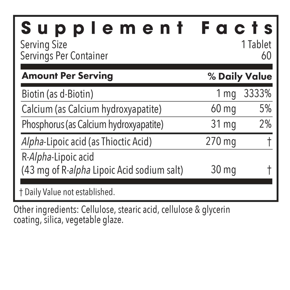 Graphic of alpha-lipoic acid complex ingredients