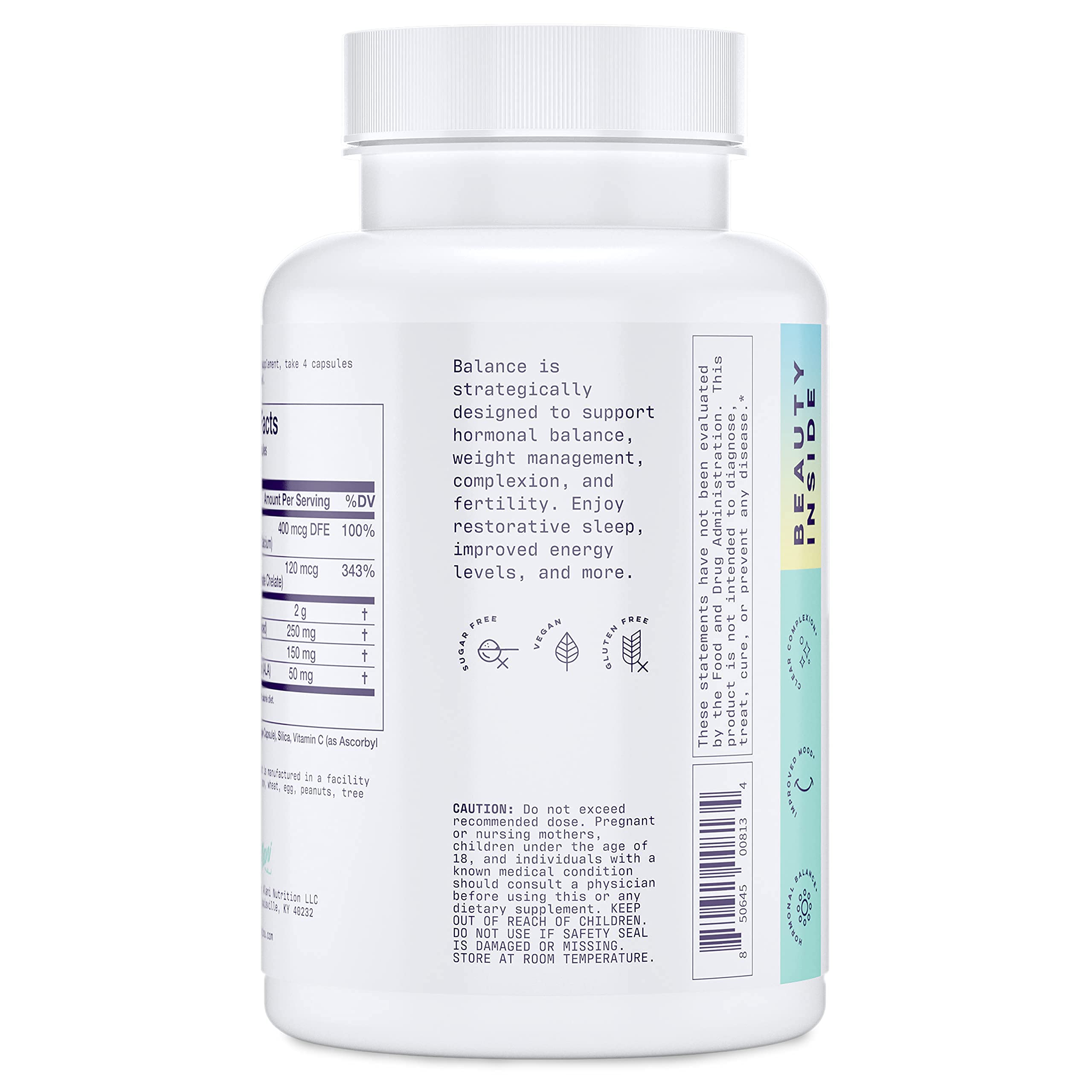 Front label of Alani Nu Hormonal Balance packaging