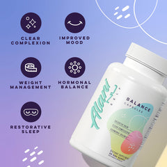 Close-up of L-Glutathione text on the Alani Nu Hormonal Balance label