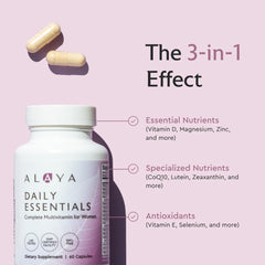 Illustration of immune-support nutrients: vitamins C, D, E, zinc and selenium