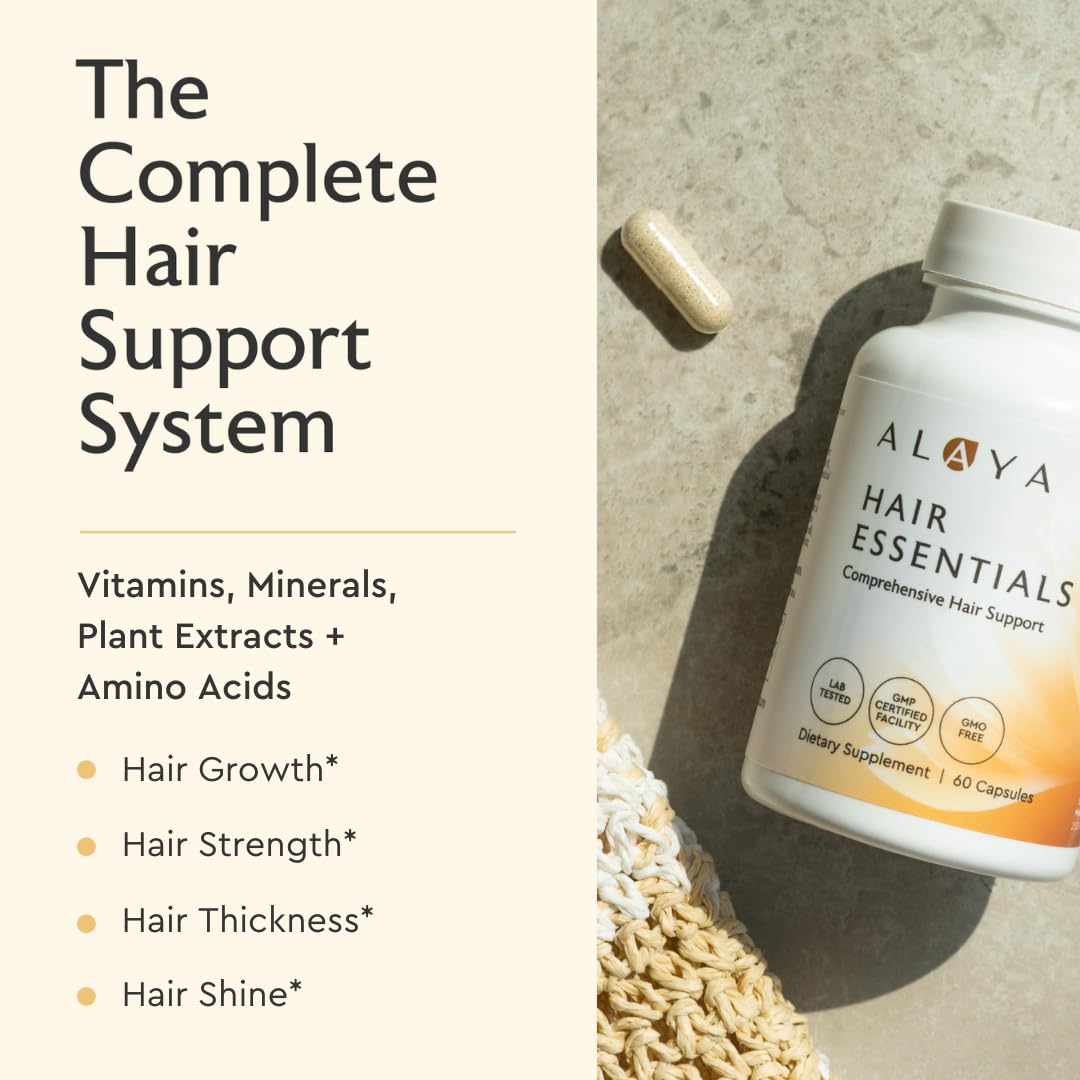 Alaya Hair Essentials bottle - label detail