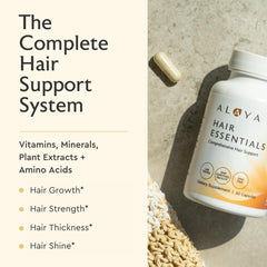 Alaya Hair Essentials bottle - label detail