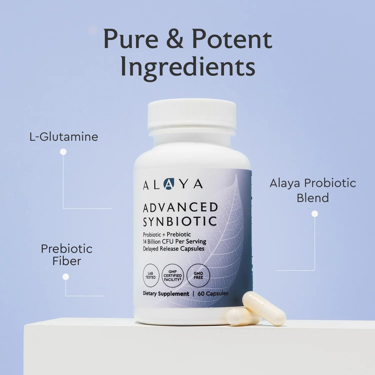 Close-up of delayed-release probiotic capsules