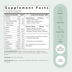 Alaya Naturals vanilla protein powder scoop demonstrating convenient serving size for smoothies