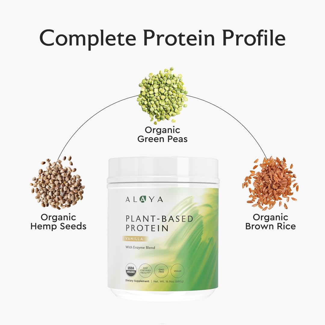 Alaya Naturals vanilla protein powder in a smoothie glass showcasing easy daily nutrition
