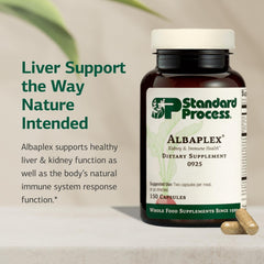 Graphic of Albaplex ingredients for kidney and liver care.