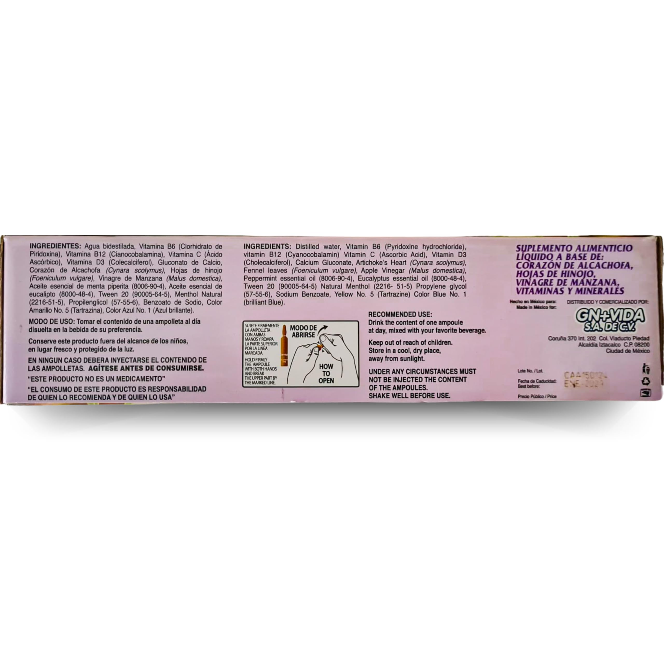 Alcachofivida ampoules close-up 02