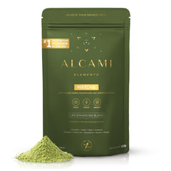 Jar of alcami elements Matcha Mushroom Coffee 10X Concentrate with 30 servings