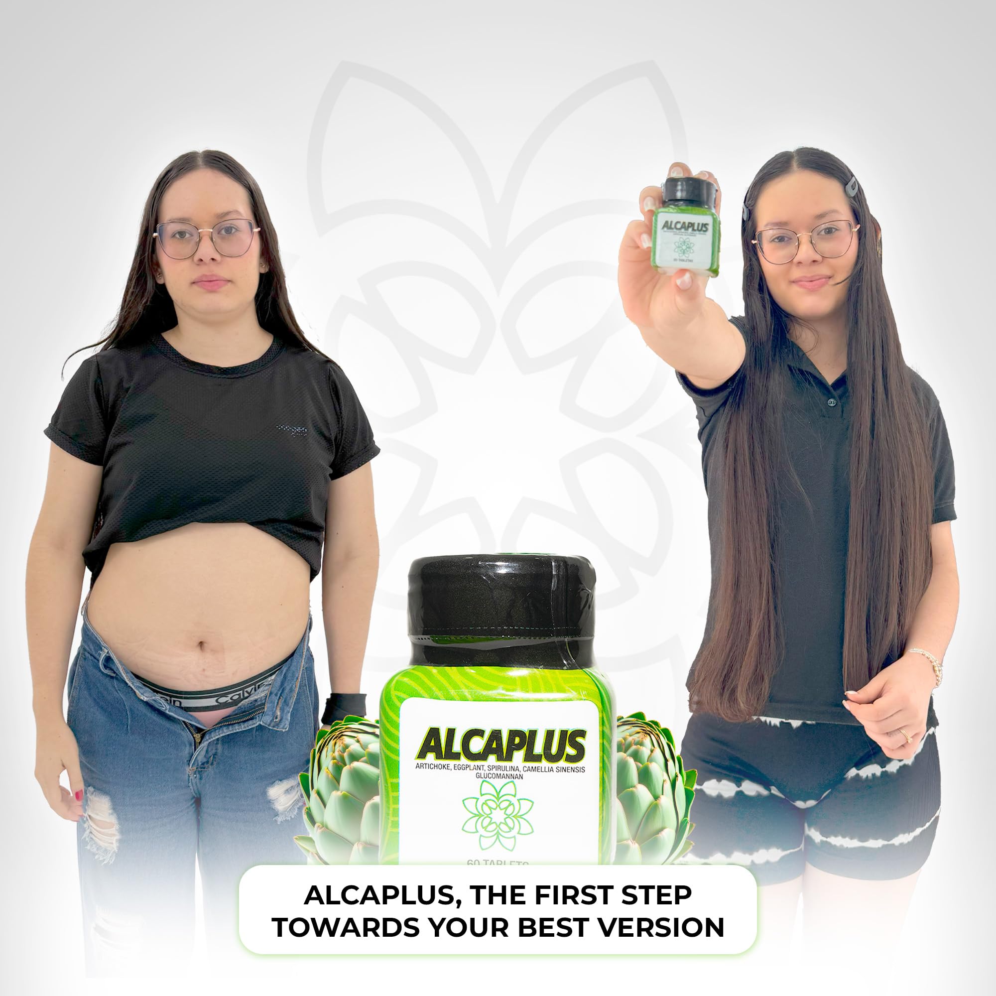 ALCAPLUS appetite-control capsules close-up hints snack reduction possibilities.