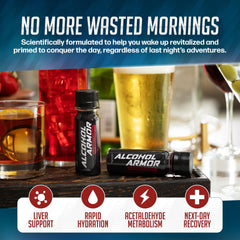 Alcohol Armor Recovery Shot lifestyle scene with friends enjoying a night out and bounce-back.