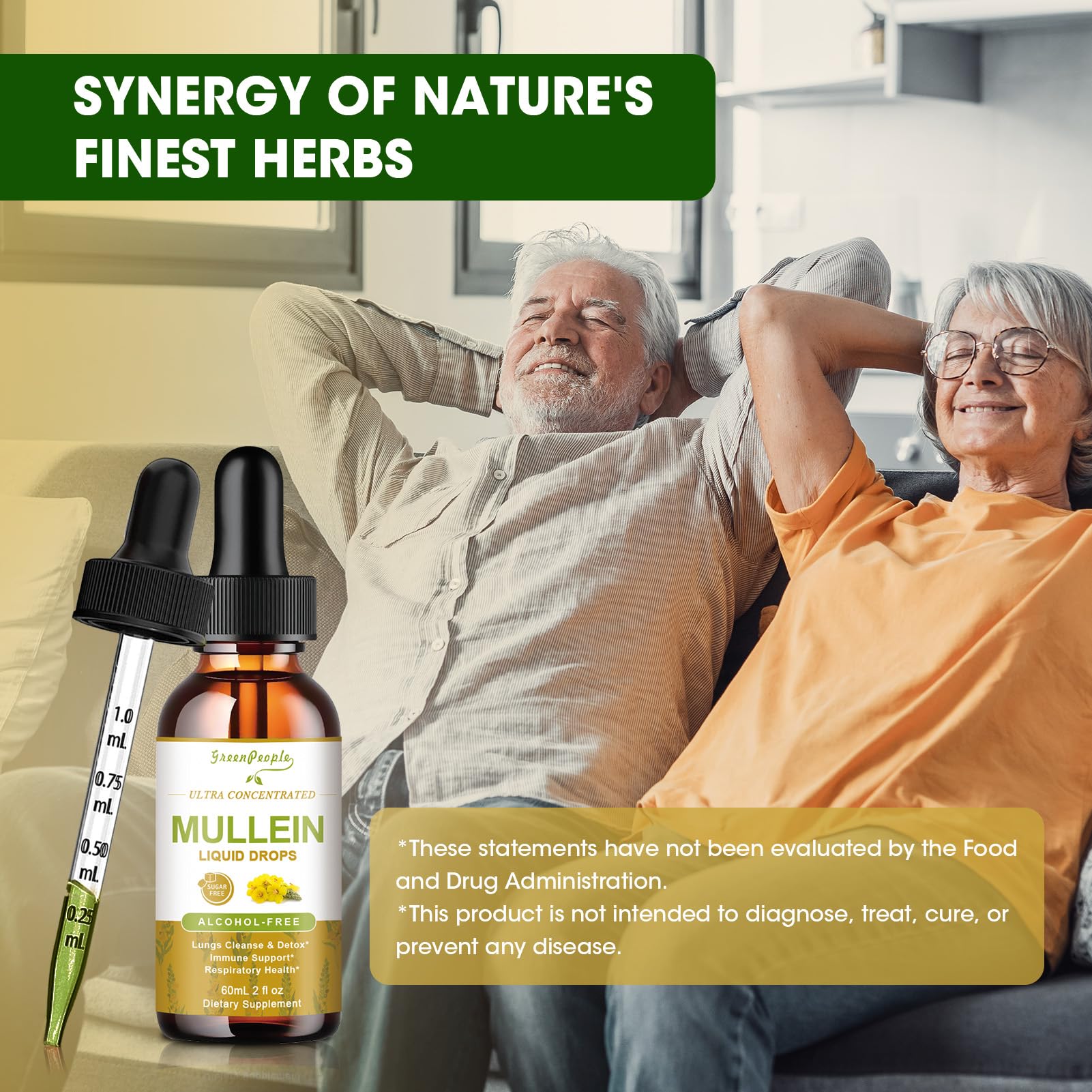 Alcohol-free label on the Mullein Drops bottle