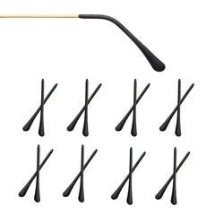 Set of 8 black silicone eyeglass end tips for thin frames