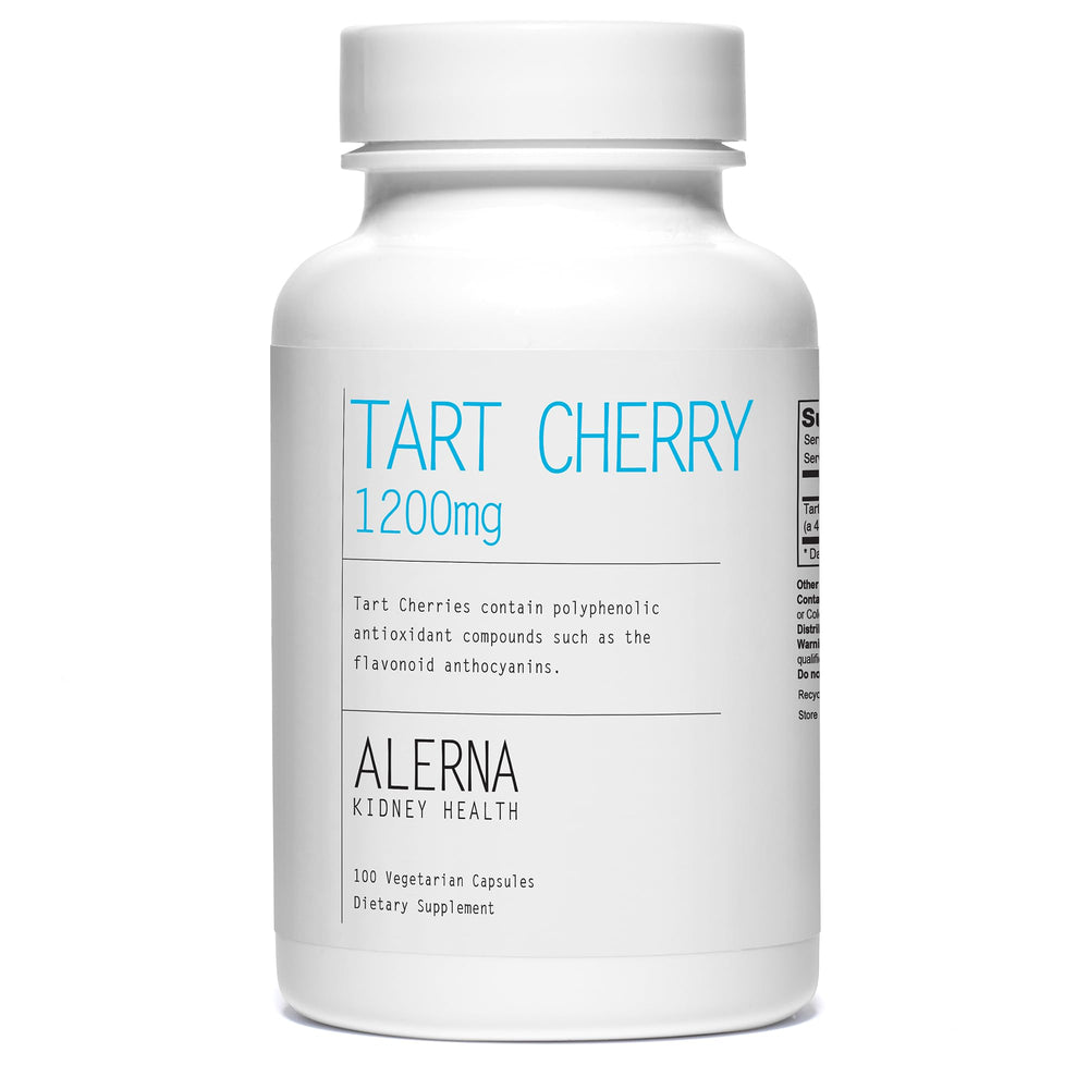 Alerna Kidney Health Tart Cherry Extract bottle label showing 1200 mg per serving