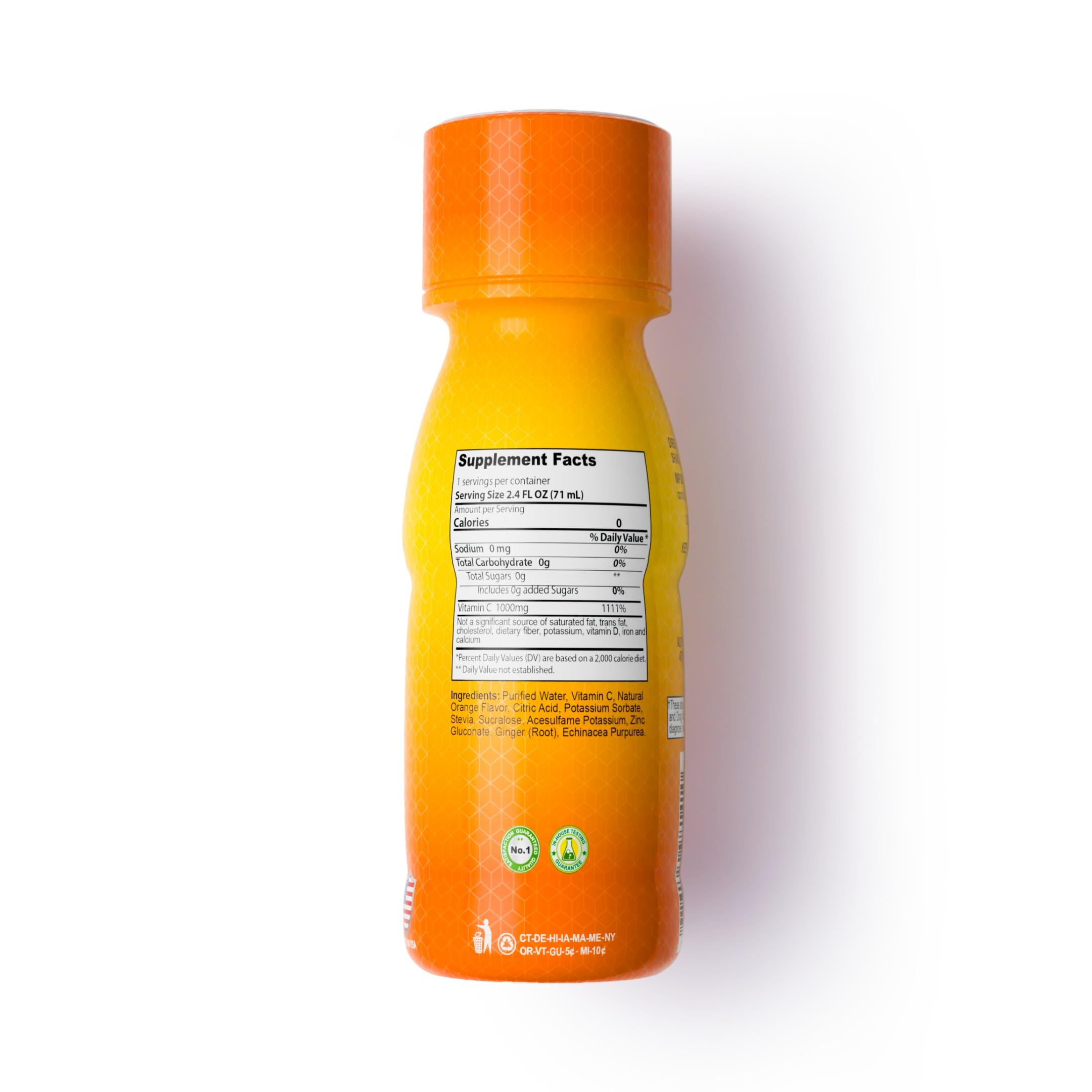 Graphic showing Vitamin C, Zinc, Ginger and Echinacea