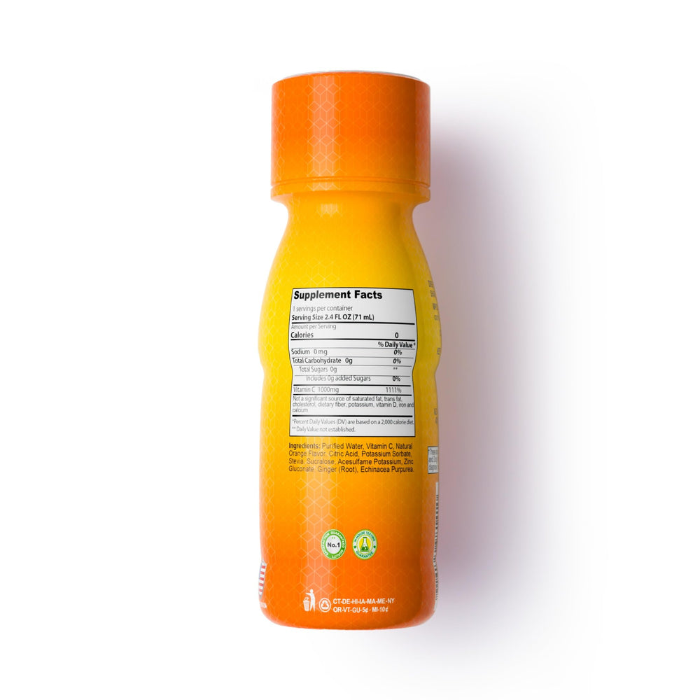 Graphic showing Vitamin C, Zinc, Ginger and Echinacea