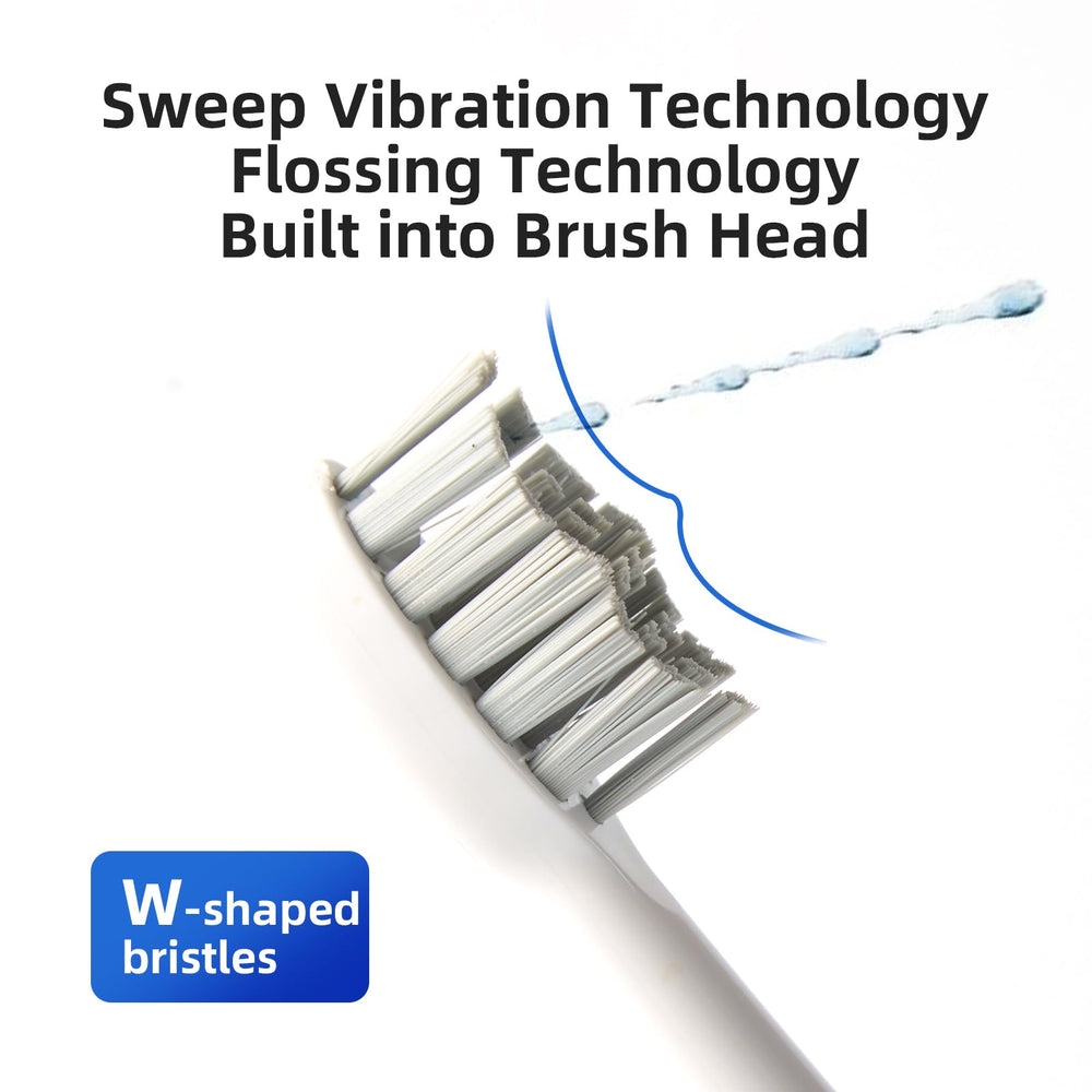 Close-up of water flosser nozzle and toothbrush handle