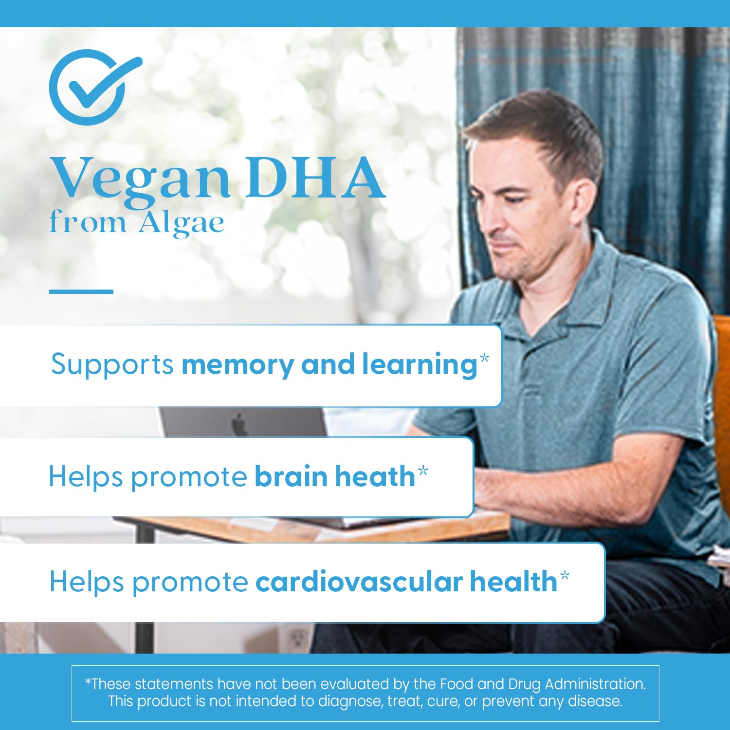 Doctors Best algae-based DHA capsule against white background signals sustainable, plant-based sourcing.