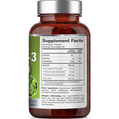 Close-up of algae-based omega-3 capsules