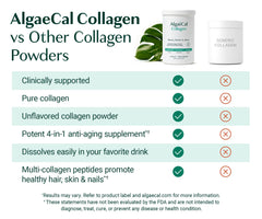 ALGAECAL Collagen powder tub label showing unflavored formula