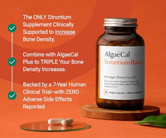 Close-up of Strontium Citrate 680 mg capsules