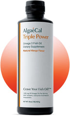 ALGAECAL Triple Power Omega-3 1200mg bottle with mango flavor