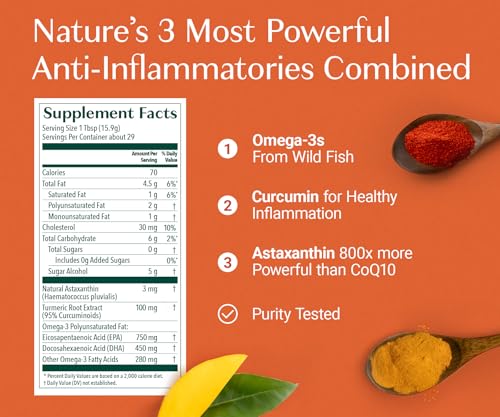 Serving suggestion: mango omega-3 emulsion on spoon