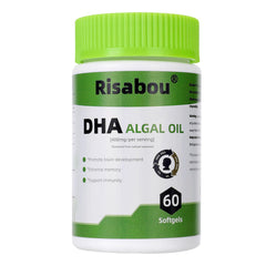 Bottle of Algal Oil DHA 400 mg with ARA and SA, 60 vegan softgels