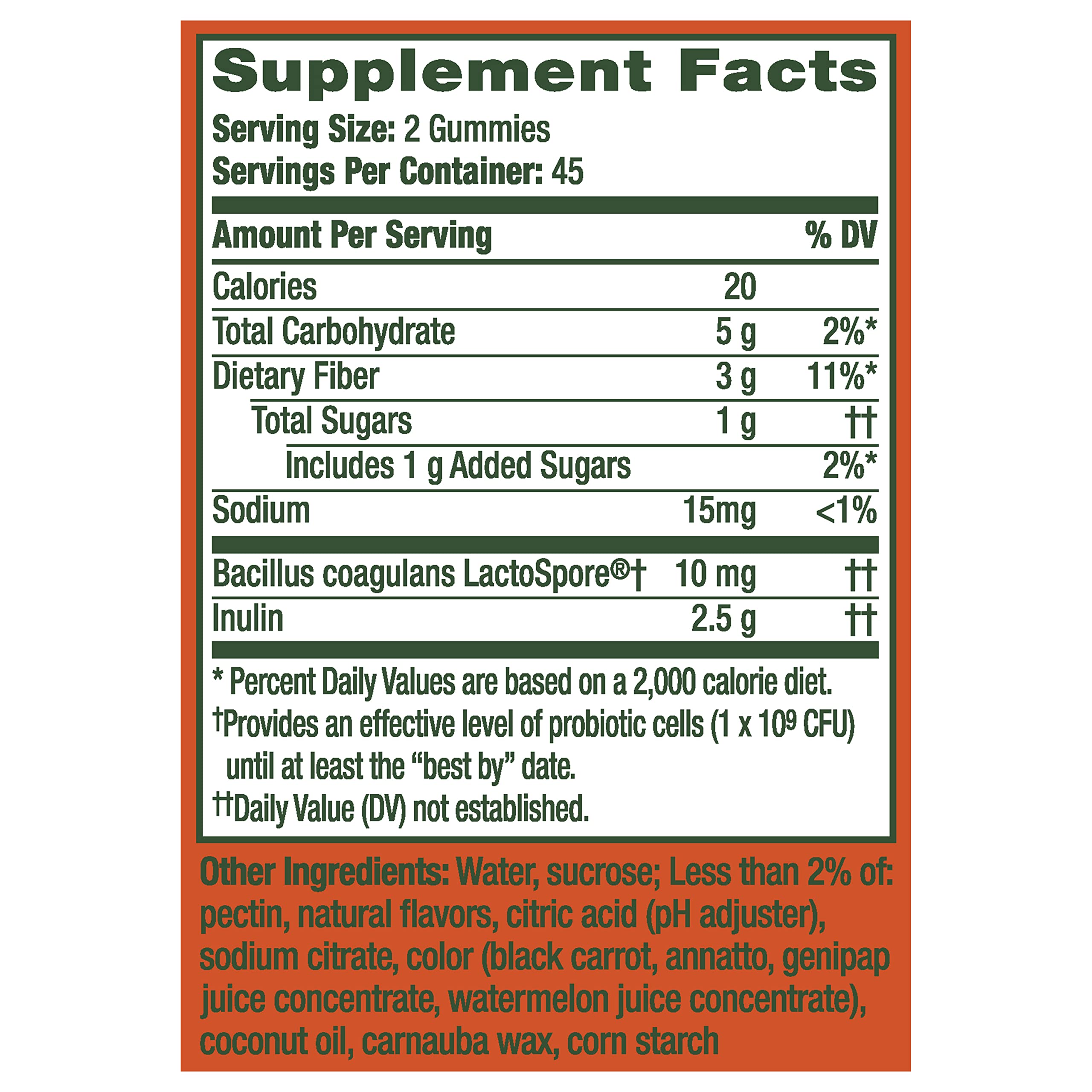 Gummy with 1 Billion CFUs for digestive health