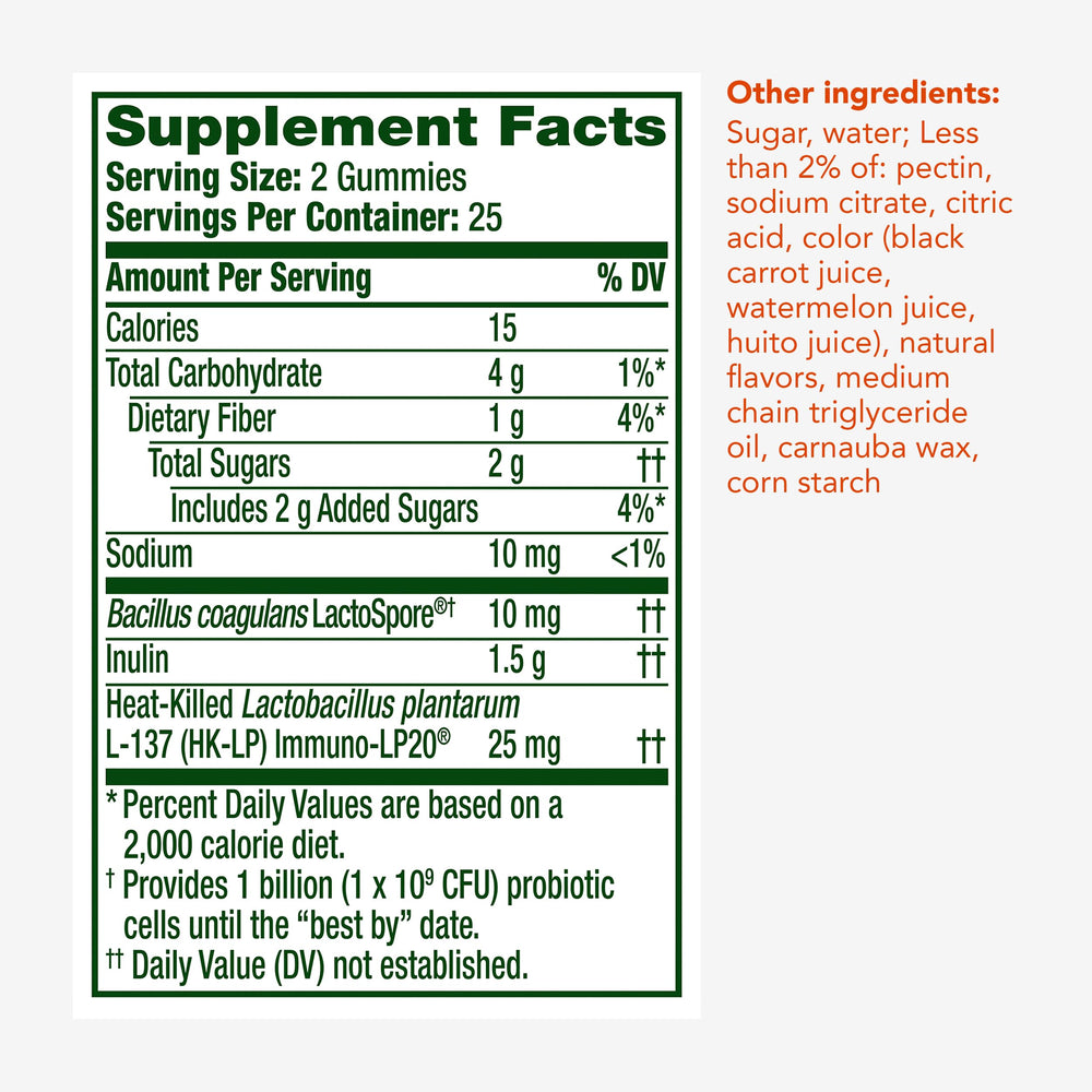 Blackberry flavored Align Probiotic gummies and bottle
