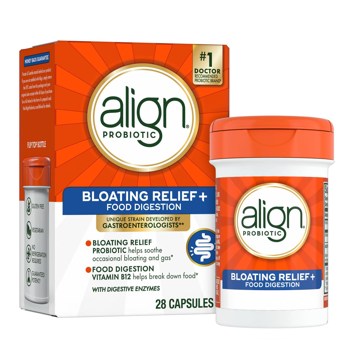 Align Probiotic Bloating Relief + Food Digestion bottle