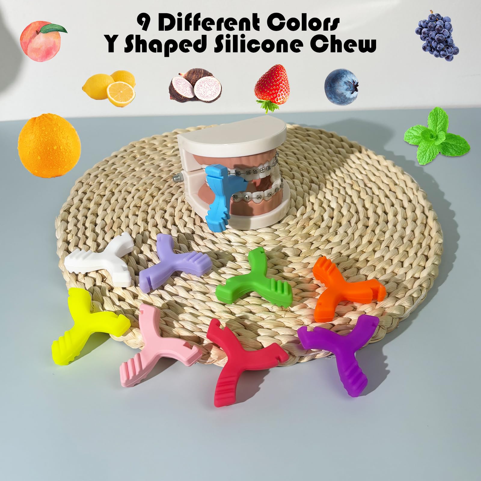 Close-up of Y-shaped bite areas on the Invisalign aligner chew