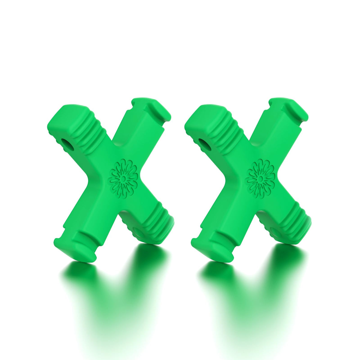 Green Aligner Chewies Pack of 2 for Invisalign and braces - front view