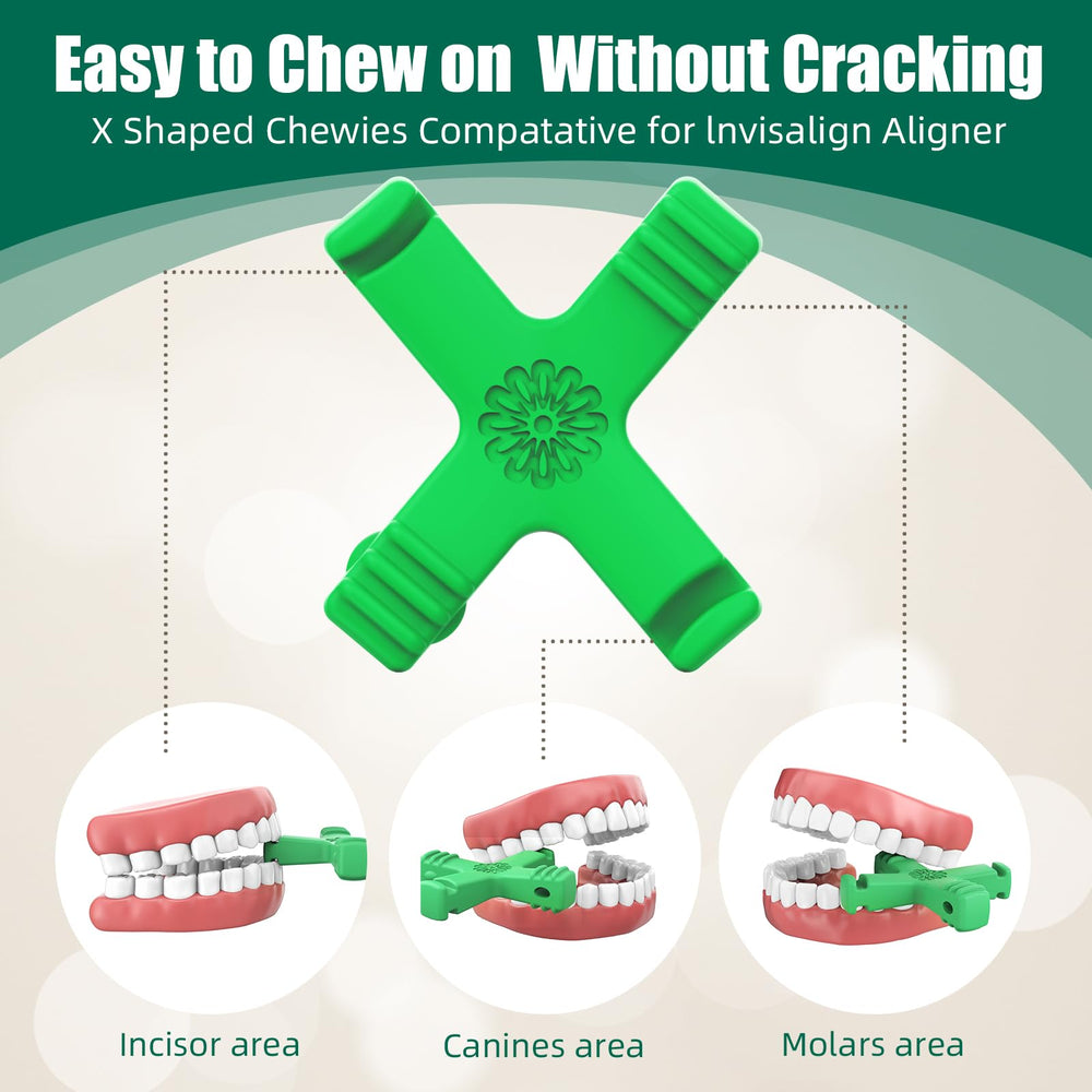 Medical-grade silicone chewies with four ridged arms for targeted bite pressure