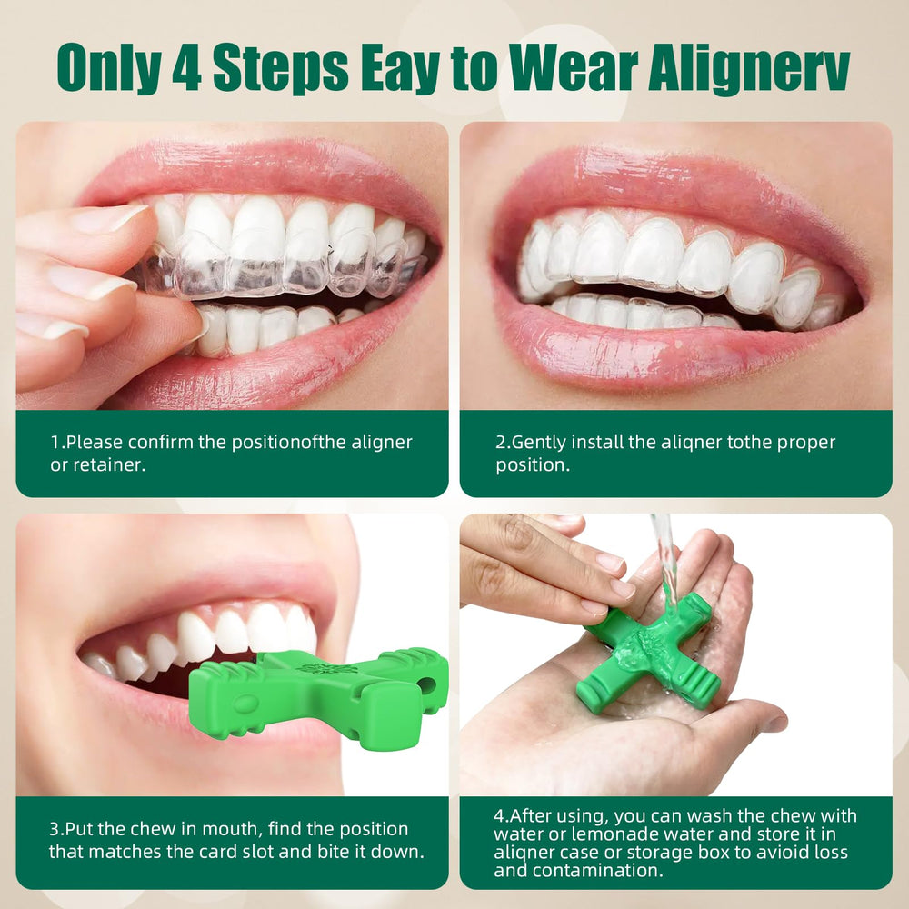 Two-pack Aligner Chewies packaging in green color