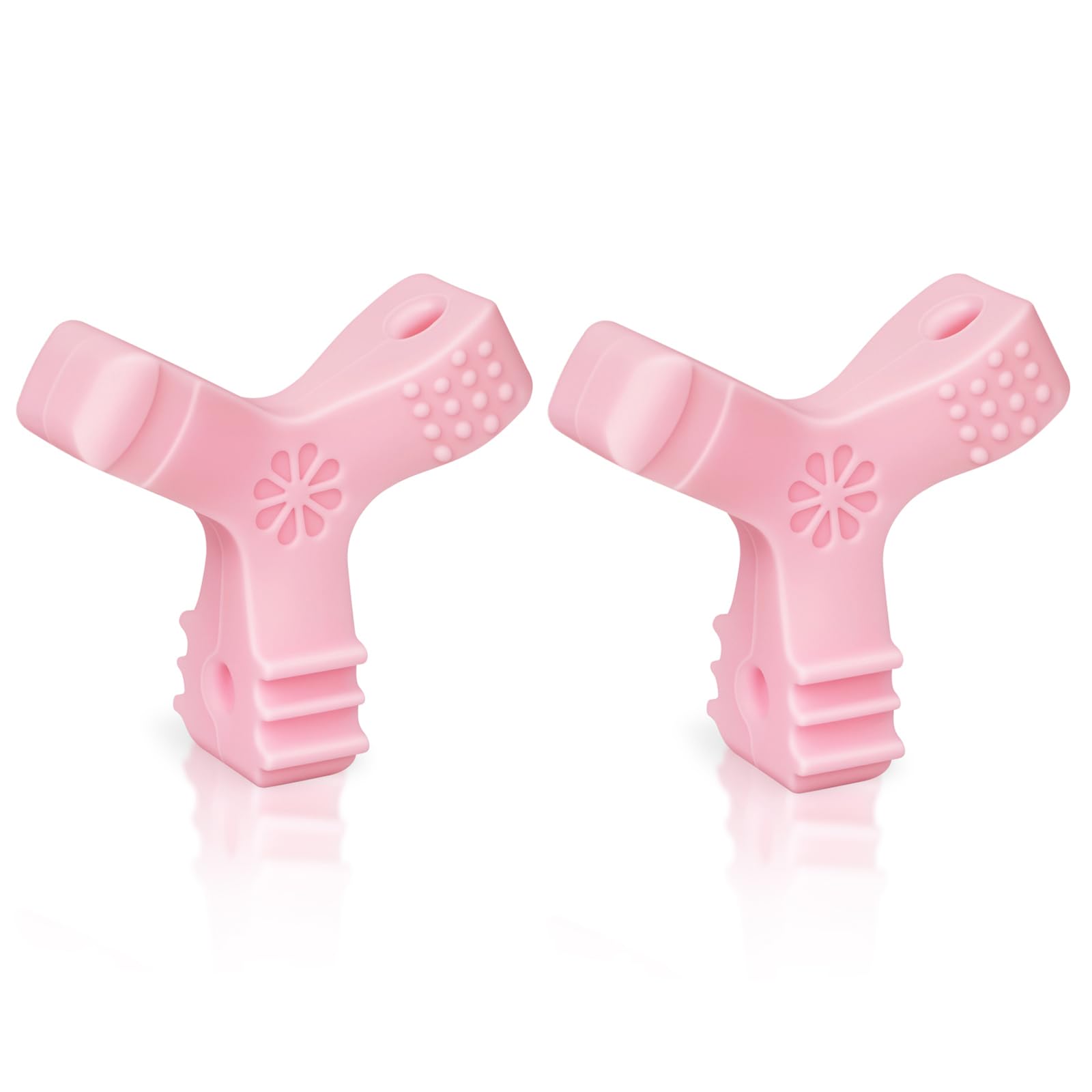 Pair of pink Aligner Chewies for front view