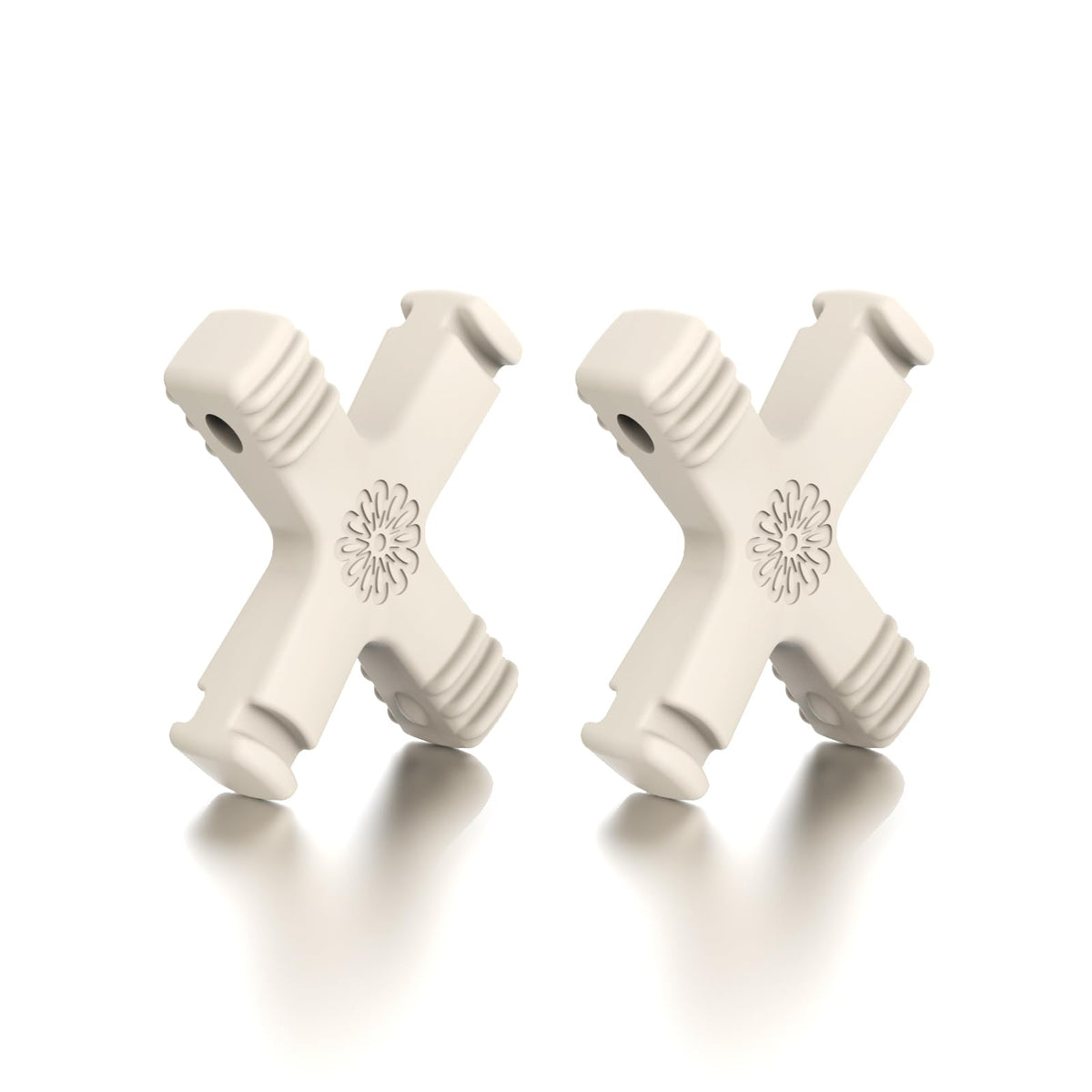 Pack of 2 white Aligner Chewies - front view