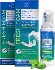 Product packaging for Aligner & Retainer Cleaner Foam 2-pack